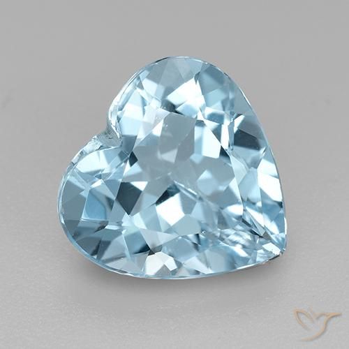 4.06ct Naturale Celeste Topazio, Cuore, VVS-VS