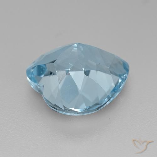 Topazio Celeste naturale da 4.06 ct, Cuore, VVS-VS
