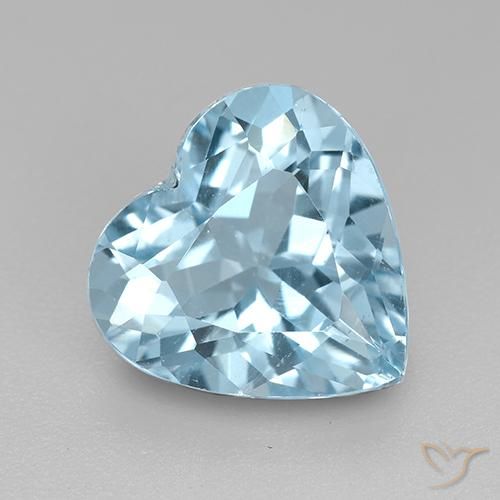 3.84ct Naturale Celeste Topazio, Cuore, VVS-VS