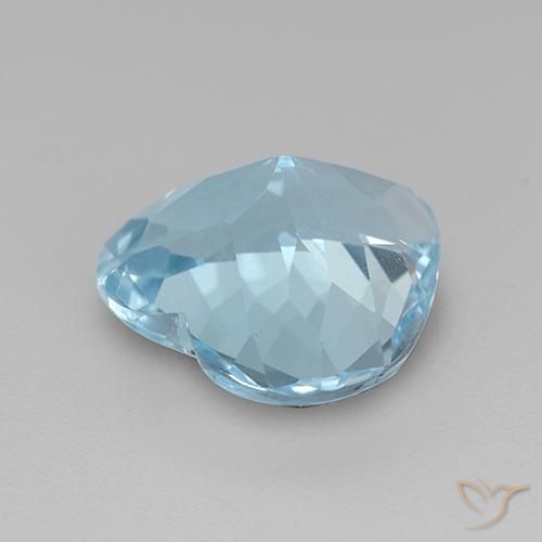 Topazio Celeste naturale da 3.84 ct, Cuore, VVS-VS