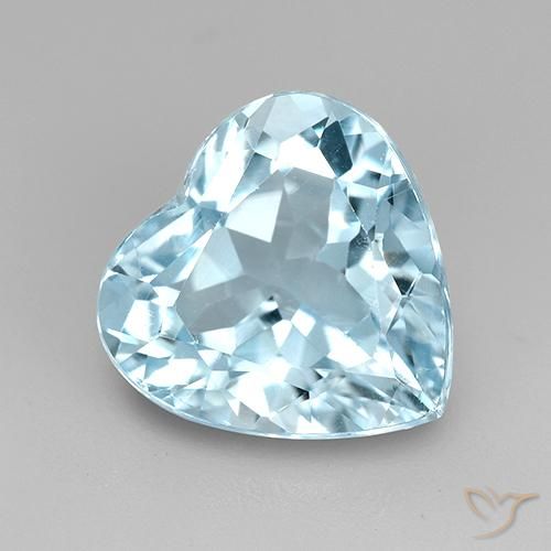 4.28ct Naturale Celeste Topazio, Cuore, VVS-VS