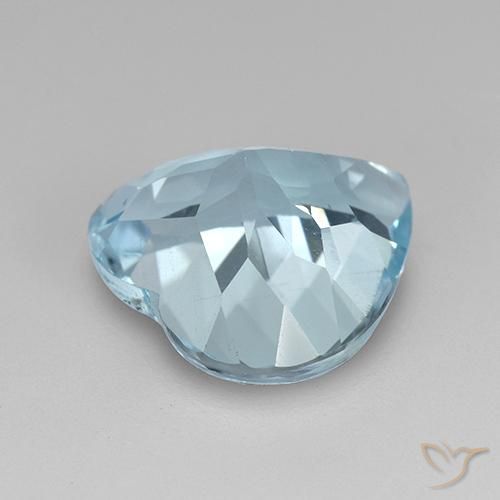 Topazio Celeste naturale da 4.28 ct, Cuore, VVS-VS