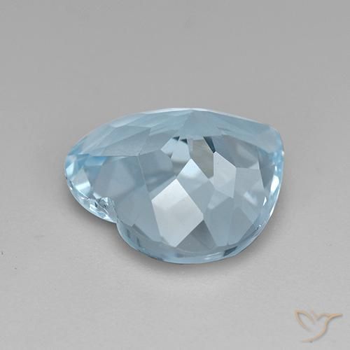 Topazio Celeste naturale da 3.81 ct, Cuore, VVS-VS