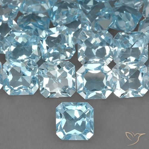 3.04ct Naturale Celeste Topazio, Taglio smeraldo, VVS-VS