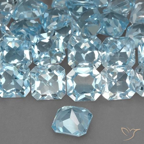 Topazio Celeste naturale da 3.04 ct, Ottagonale / Taglio smeraldo, VVS-VS