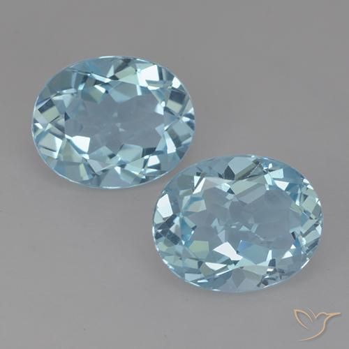 6.56ctw Naturale Celeste Topazio, Ovale, VVS-VS
