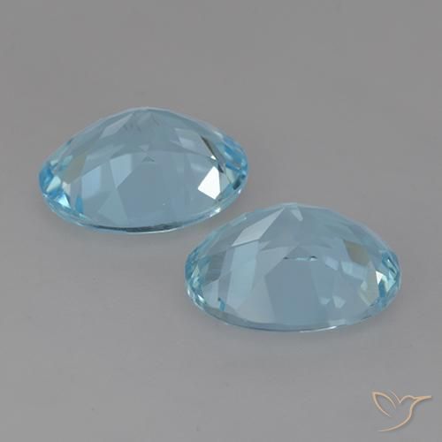 Gemme di Topazio Celeste naturale da 6.56 ct, Ovale, VVS-VS