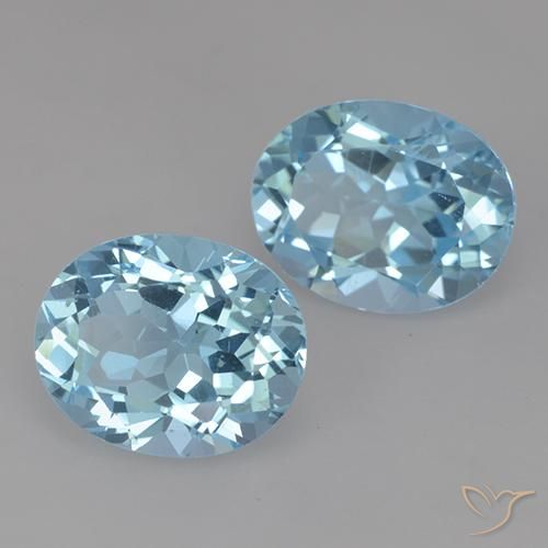 Gemme di Topazio Celeste naturale da 6.70 ct, Ovale, VVS