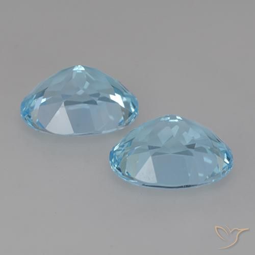 Gemme di Topazio Celeste naturale da 6.70 ct, Ovale, VVS