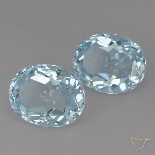 Gemme di Topazio Celeste naturale da 7.34 ct, Ovale, VVS-VS