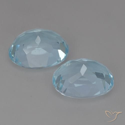Gemme di Topazio Celeste naturale da 7.34 ct, Ovale, VVS-VS