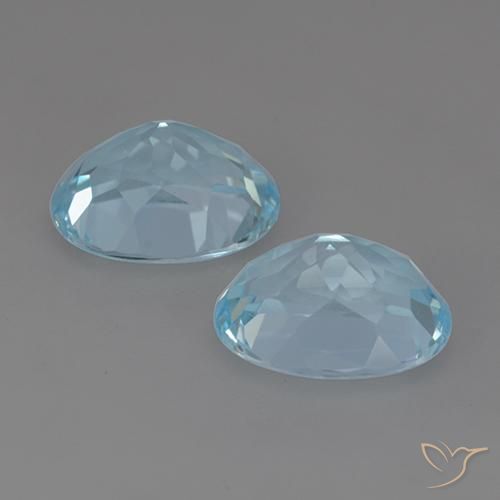 Gemme di Topazio Celeste naturale da 6.67 ct, Ovale, VVS
