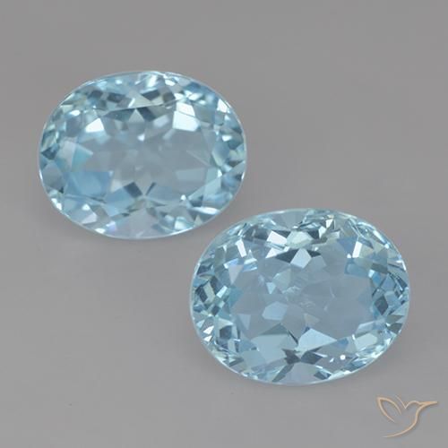 6.89ctw Naturale Celeste Topazio, Ovale, VVS-VS