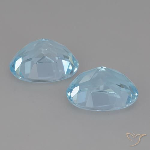 Gemme di Topazio Celeste naturale da 6.89 ct, Ovale, VVS-VS