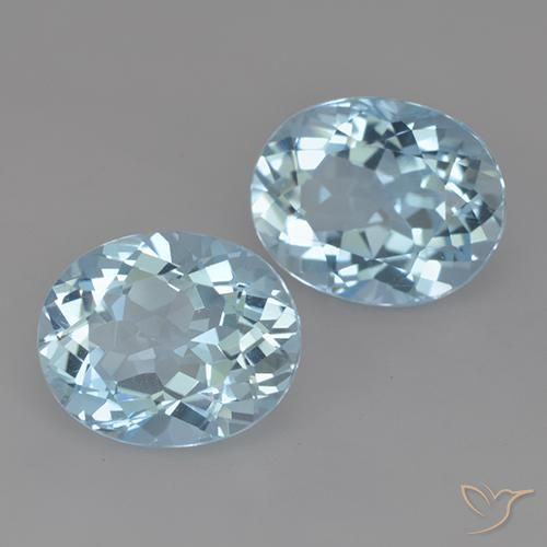 Gemme di Topazio Celeste naturale da 7.13 ct, Ovale, VVS