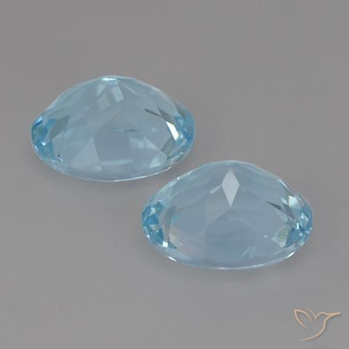 Gemme di Topazio Celeste naturale da 7.13 ct, Ovale, VVS