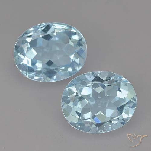 6.64ctw Naturale Celeste Topazio, Ovale, VVS-VS