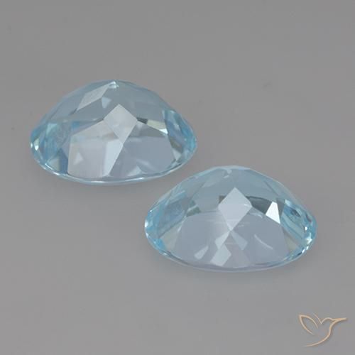 Gemme di Topazio Celeste naturale da 6.64 ct, Ovale, VVS-VS