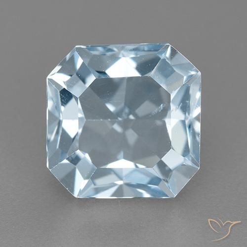 3.27ct Naturale Celeste Topazio, Taglio smeraldo, VVS-VS
