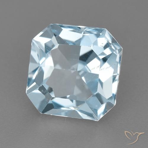 Topazio Celeste naturale da 3.27 ct, Ottagonale / Taglio smeraldo, VVS-VS