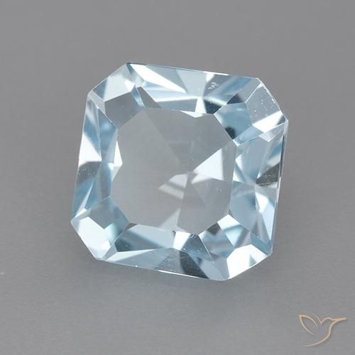 Topazio Celeste naturale da 2.67 ct, Ottagonale / Taglio smeraldo, VVS