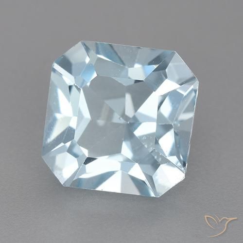 Topazio Celeste naturale da 2.93 ct, Ottagonale / Taglio smeraldo, VVS-VS