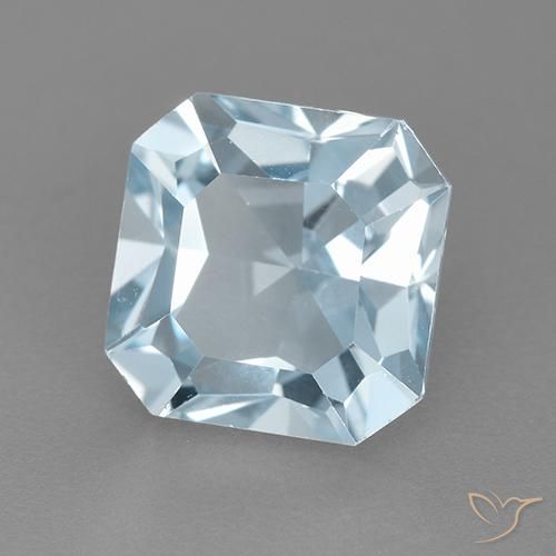 Topazio Celeste naturale da 3.13 ct, Ottagonale / Taglio smeraldo, VVS-VS