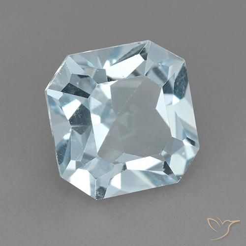 Topazio Celeste naturale da 2.88 ct, Ottagonale / Taglio smeraldo, VVS-VS