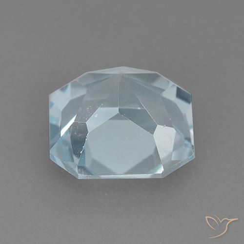 Topazio Celeste naturale da 2.88 ct, Ottagonale / Taglio smeraldo, VVS-VS