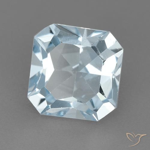 Topazio Celeste naturale da 2.89 ct, Ottagonale / Taglio smeraldo, VVS