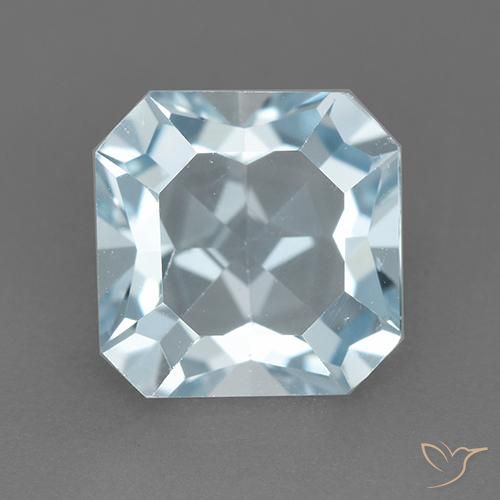 2.87ct Naturale Celeste Topazio, Taglio smeraldo, VVS