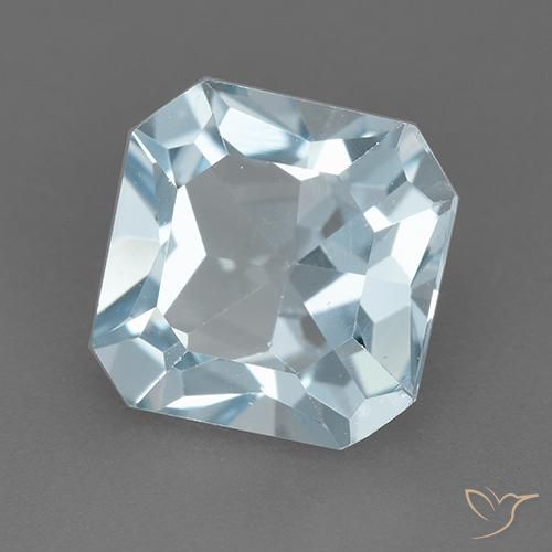 Topazio Celeste naturale da 2.87 ct, Ottagonale / Taglio smeraldo, VVS
