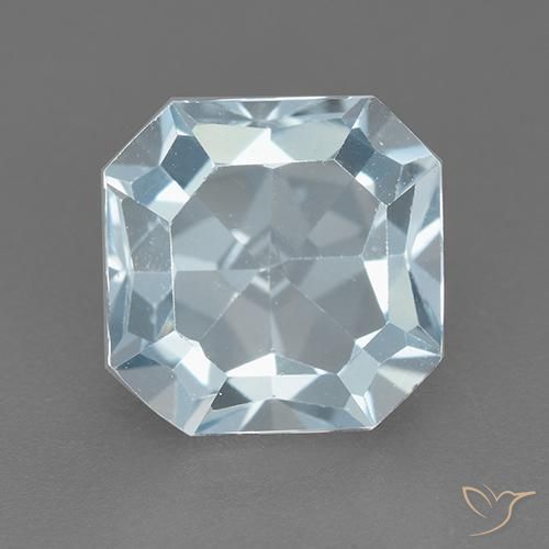 3.14ct Naturale Celeste Topazio, Taglio smeraldo, VVS