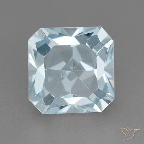 3.24ct Naturale Celeste Topazio, Taglio smeraldo, VVS-VS