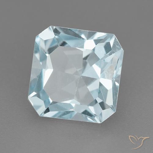 Topazio Celeste naturale da 3.24 ct, Ottagonale / Taglio smeraldo, VVS-VS