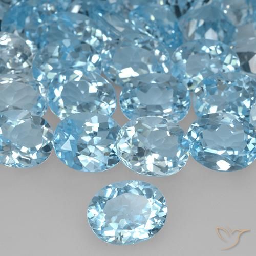 Topazio Celeste naturale da 3.38 ct, Ovale, VVS-VS