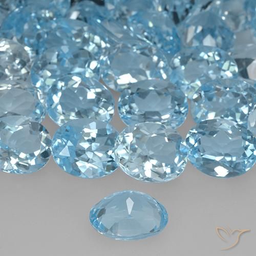 Topazio Celeste naturale da 3.38 ct, Ovale, VVS-VS