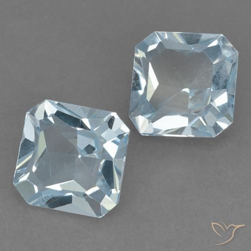 Gemme di Topazio Celeste naturale da 5.52 ct, Ottagonale / Taglio smeraldo, VVS-VS