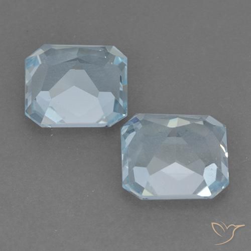 Gemme di Topazio Celeste naturale da 5.52 ct, Ottagonale / Taglio smeraldo, VVS-VS