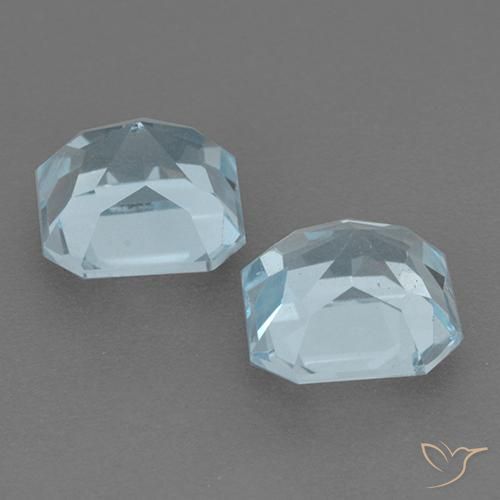 Gemme di Topazio Celeste naturale da 6.17 ct, Ottagonale / Taglio smeraldo, VVS-VS
