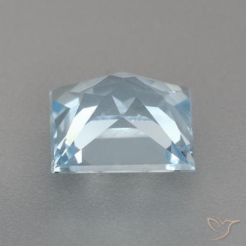 Topazio naturale blu da 2,89 ct, quadrato, VVS-VS