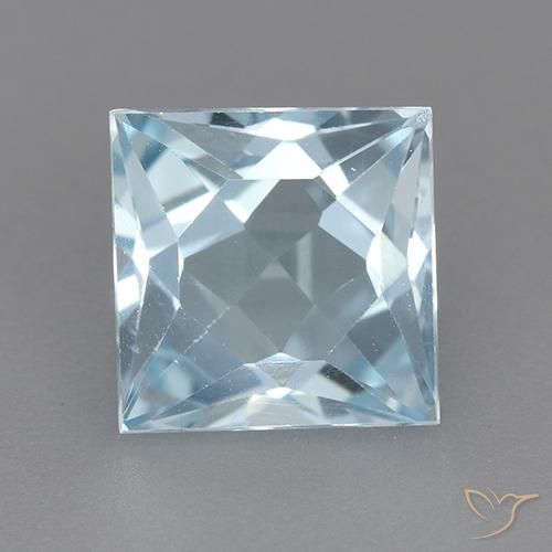 2.81ct Naturale Celeste Topazio, Quadrato, VVS-VS