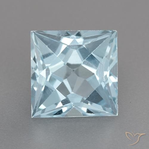 3.18ct Naturale Celeste Topazio, Quadrato, VVS-VS