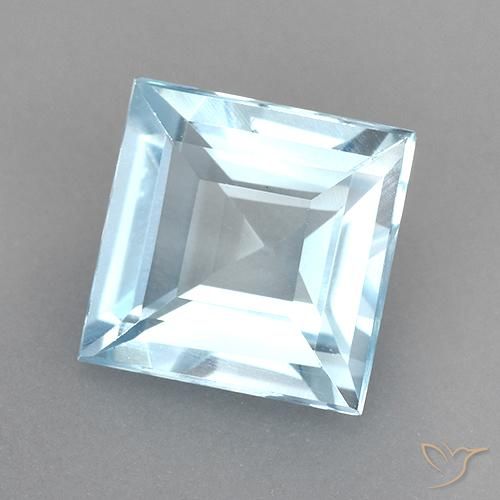 2.55ct Naturale Celeste Topazio, Quadrato, VVS