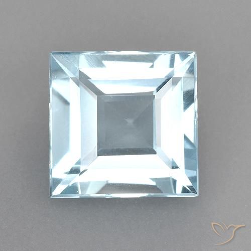 Topazio Celeste naturale da 2.55 ct, Quadrato, VVS