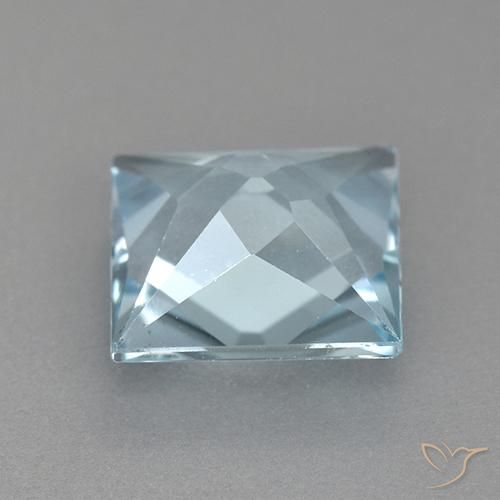 Topazio Celeste naturale da 2.79 ct, Quadrato, VVS