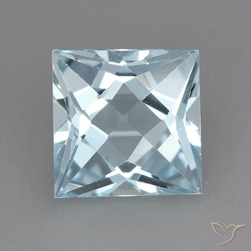 3.23ct Naturale Celeste Topazio, Quadrato, VVS