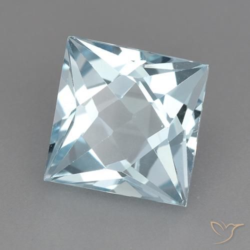 Topazio Celeste naturale da 3.23 ct, Quadrato, VVS