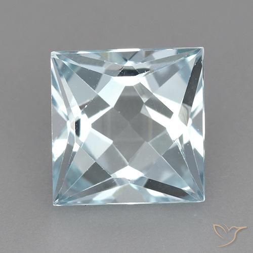 3.15ct Naturale Celeste Topazio, Quadrato, VVS