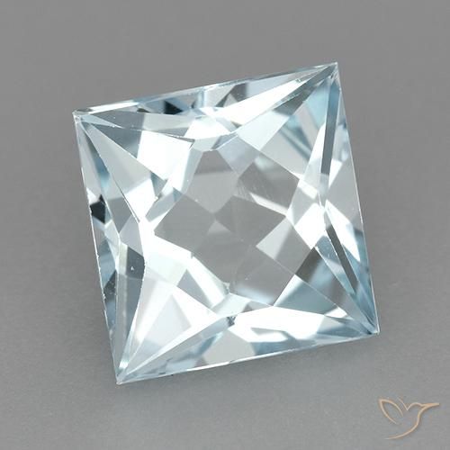 Topazio Celeste naturale da 3.15 ct, Quadrato, VVS